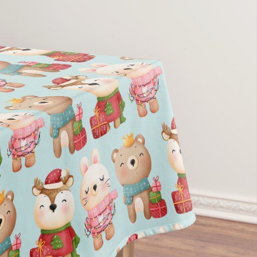 クリスマスの動物のフェスティバル衣装パターン テーブルクロス (インサイチュ)