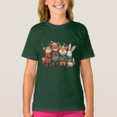クリスマスの動物グループ Tシャツ (正面)