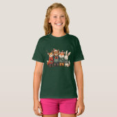 クリスマスの動物グループ Tシャツ (正面フル)
