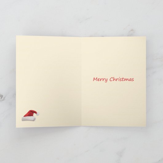 クリスマスの動物園のベビーのキリンのクリスマスカード シーズンカード (内部)