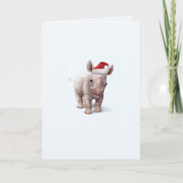 クリスマスの動物園のベビーのサイのクリスマスカード シーズンカード