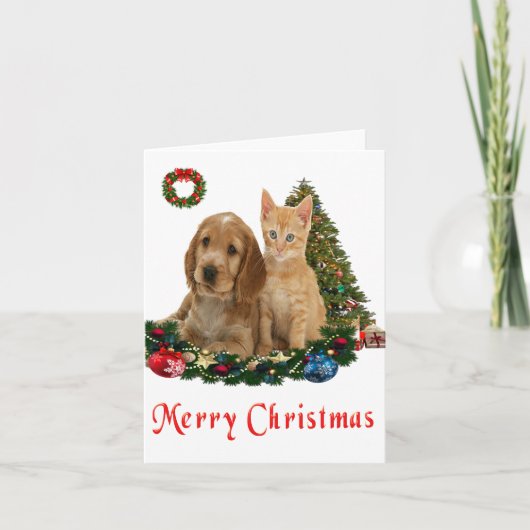 クリスマスの動物 カード (正面)