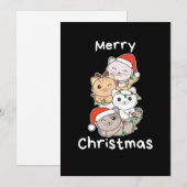 クリスマスの動物 猫 クリスマスツリー ネコ シーズンカード (正面/裏面)