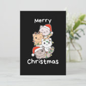 クリスマスの動物 猫 クリスマスツリー ネコ シーズンカード (スタンド正面)