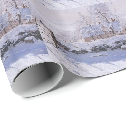 クリスマスの包み紙クロードモネザマグピー ラッピングペーパー (ロールコーナー)