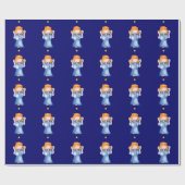 クリスマスの包むことを祈っている天使の女の子 ラッピングペーパー (フラット)