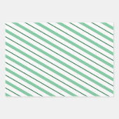 クリスマスの包装紙グリーンキャンディストライプー ラッピングペーパーシート (正面2)