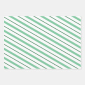 クリスマスの包装紙グリーンキャンディストライプー ラッピングペーパーシート (正面)