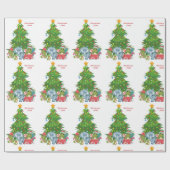 クリスマスの包装紙恐竜のカスタマイズ ラッピングペーパー (フラット)