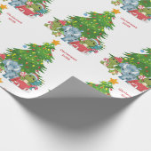 クリスマスの包装紙恐竜のカスタマイズ ラッピングペーパー (角)