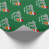 クリスマスの包装紙|サンタの帽子のバスケットボール ラッピングペーパー (角)