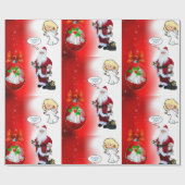 クリスマスの包装紙 サンタ ラッピングペーパー (フラット)