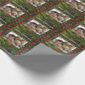 クリスマスの包装紙、松ぼっくり、写真を追加 ラッピングペーパー (角)