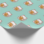 クリスマスの包装紙-空腹な猫のジンジャーブレッド ラッピングペーパー (角)