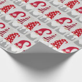 クリスマスの包装紙 - 縦に並んだノーム ラッピングペーパー (角)