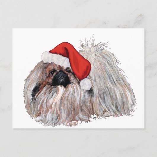クリスマスの北京犬 シーズンポストカード (正面)