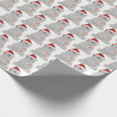 クリスマスの北極熊とキャンディーケーン ラッピングペーパー (角)