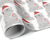 クリスマスの北極熊とキャンディーケーン ラッピングペーパー (ロールコーナー)