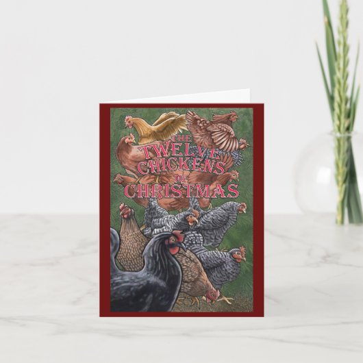 クリスマスの十二羽のニワトリ カード (正面)