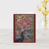 クリスマスの十二羽のニワトリ カード (黄色い花)