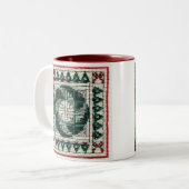 クリスマスの十字のステッチのマグ ツートーンマグカップ (正面左)