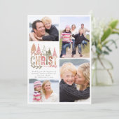 クリスマスの十字架の写真コラージュ シーズンカード (スタンド正面)