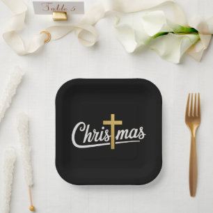 クリスマスの十字架の家族お揃い イエスキリスト ギフトアイデア ペーパープレート
