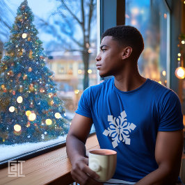 クリスマスの十字架 スノーフレーク 豊かな装飾 クラシック Tシャツ