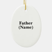 クリスマスの十字飾りを持つ司祭 セラミックオーナメント (裏面)