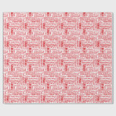 クリスマスの単語の包装紙(1) ラッピングペーパー (フラット)