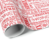 クリスマスの単語の包装紙(1) ラッピングペーパー (ロールコーナー)