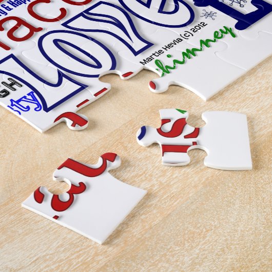 クリスマスの単語芸術のパズル ジグソーパズル (側面)