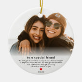 クリスマスの友情の思い出の品 セラミックオーナメント (正面)