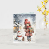 クリスマスの友達 カード (黄色い花)