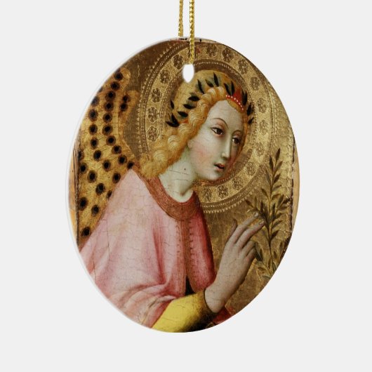 クリスマスの受胎告知エンジェル魔法 セラミックオーナメント (右)