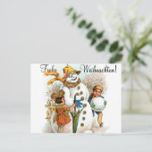 クリスマスの叙情詩とのドイツのクリスマスの挨拶 シーズンポストカード (スタンド正面)