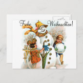 クリスマスの叙情詩とのドイツのクリスマスの挨拶 シーズンポストカード (正面/裏面)