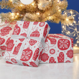 クリスマスの古いスタイルパターン ラッピングペーパー