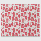 クリスマスの古いスタイルパターン ラッピングペーパー (フラット)