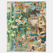 クリスマスの古い時間 フリースブランケット (正面)