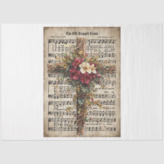 クリスマスの古い険しい十字架 薄葉紙 (正面)