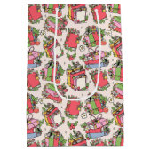 クリスマスの古風な本 ミディアムペーパーバッグ (裏面)