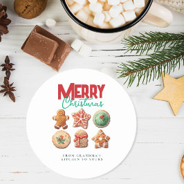 クリスマスの可愛いクッキー 冬のホリデーバキングパーティー ラウンドペーパーコースター
