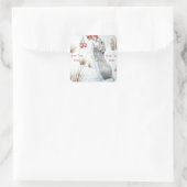 クリスマスの可愛いネズミの野生動物の雪のシーン スクエアシール (バッグ)