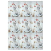 クリスマスの可愛いネズミの雪景色 テーブルクロス (正面)