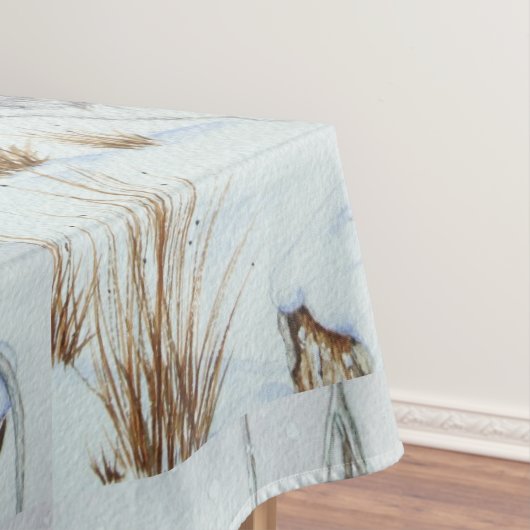 クリスマスの可愛いネズミの雪景色 テーブルクロス (インサイチュ)