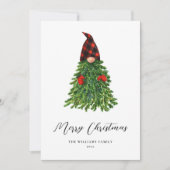 クリスマスの可愛いノーム ノンフォト ホリデーカード (正面)