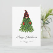 クリスマスの可愛いノーム ノンフォト ホリデーカード (スタンド正面)