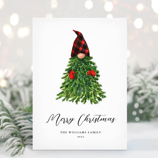 クリスマスの可愛いノーム ノンフォト ホリデーカード