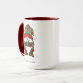 クリスマスの可愛いノーム 赤と緑のウィンターギフト マグカップ (正面左)